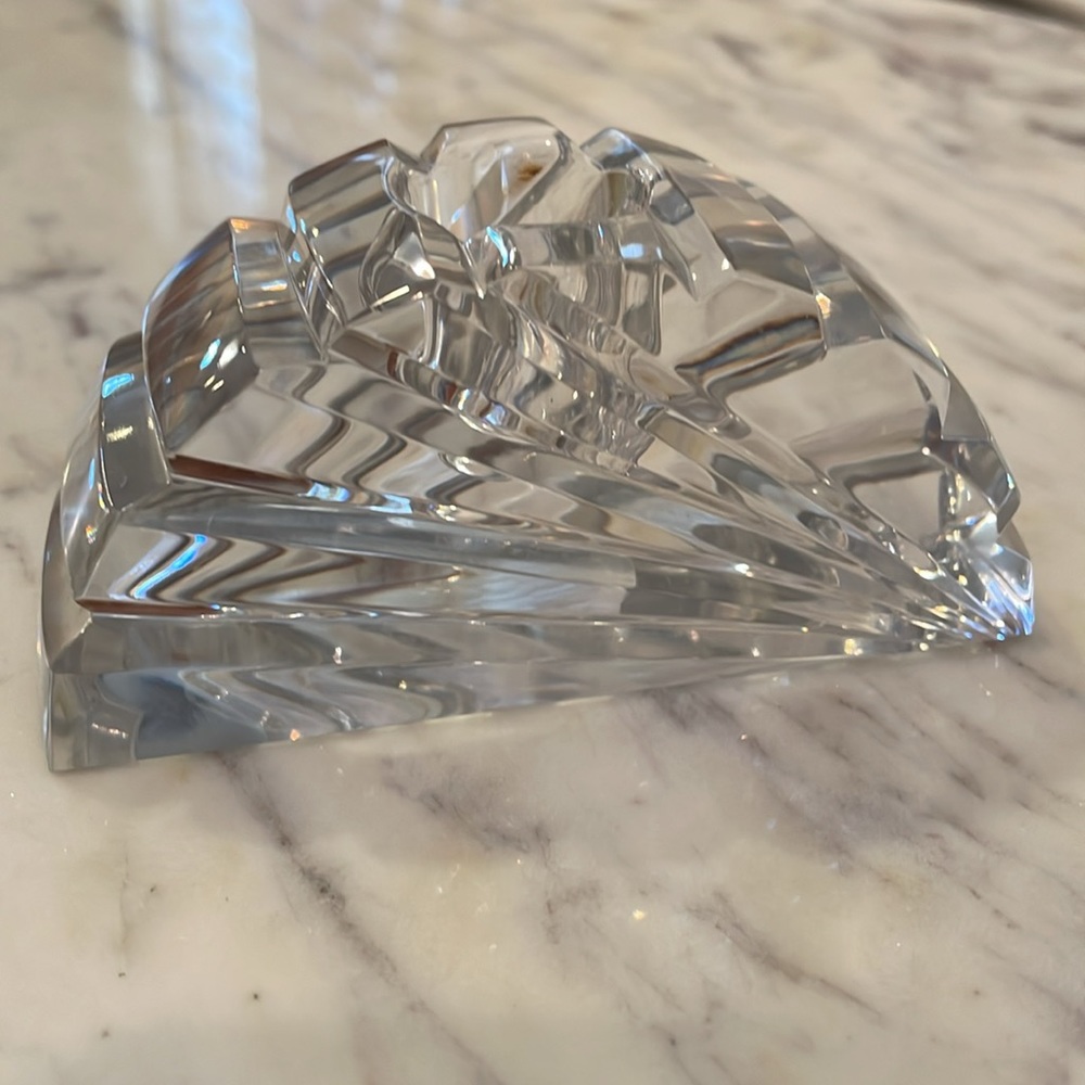 Mikasa Yugoslavia Lead Crystal Taper Candle Holder, art deco, elegant style